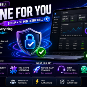 Done For You setup service banner highlighting OAuth approval and flawless system integration.